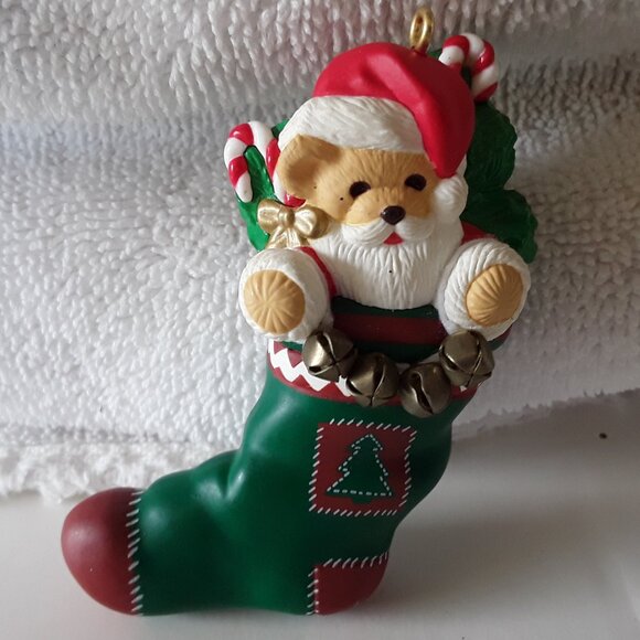 Hallmark -Santa Bear Stocking Ornament, 1996 - no box - Picture 1 of 3